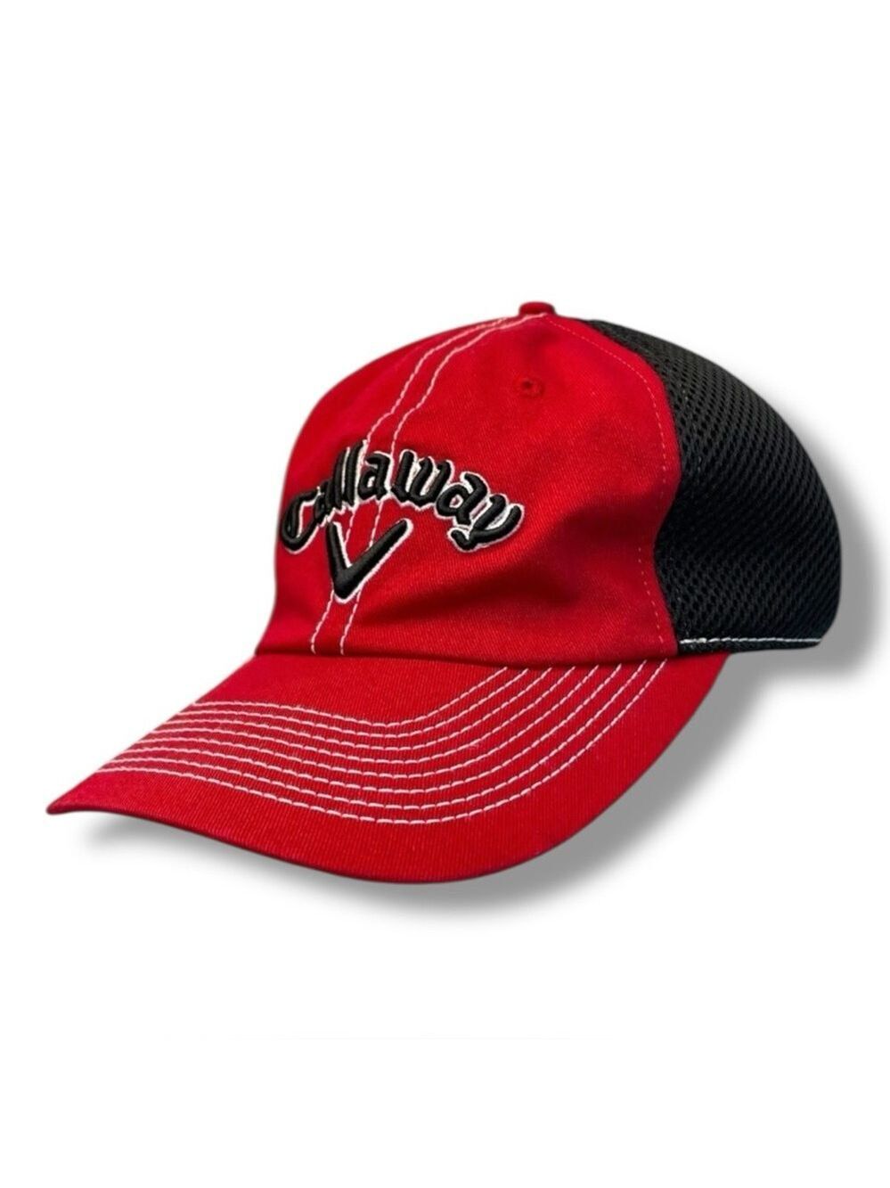 Callaway Pro Vent Golf Hat Red Black Mesh Adjustable Baseball Cap OSFM